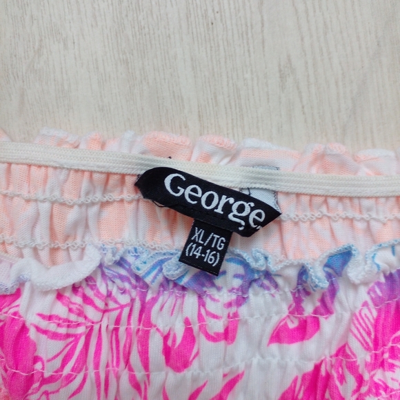 George girls sizr 14/16 XL summer multi colour dress with tied off straps - Picture 2 of 4